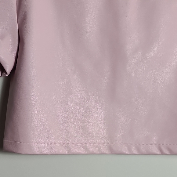 BUDDY LOVE Vegan Leather Crop Top In Soft Pink Size Medium - Picture 6 of 16